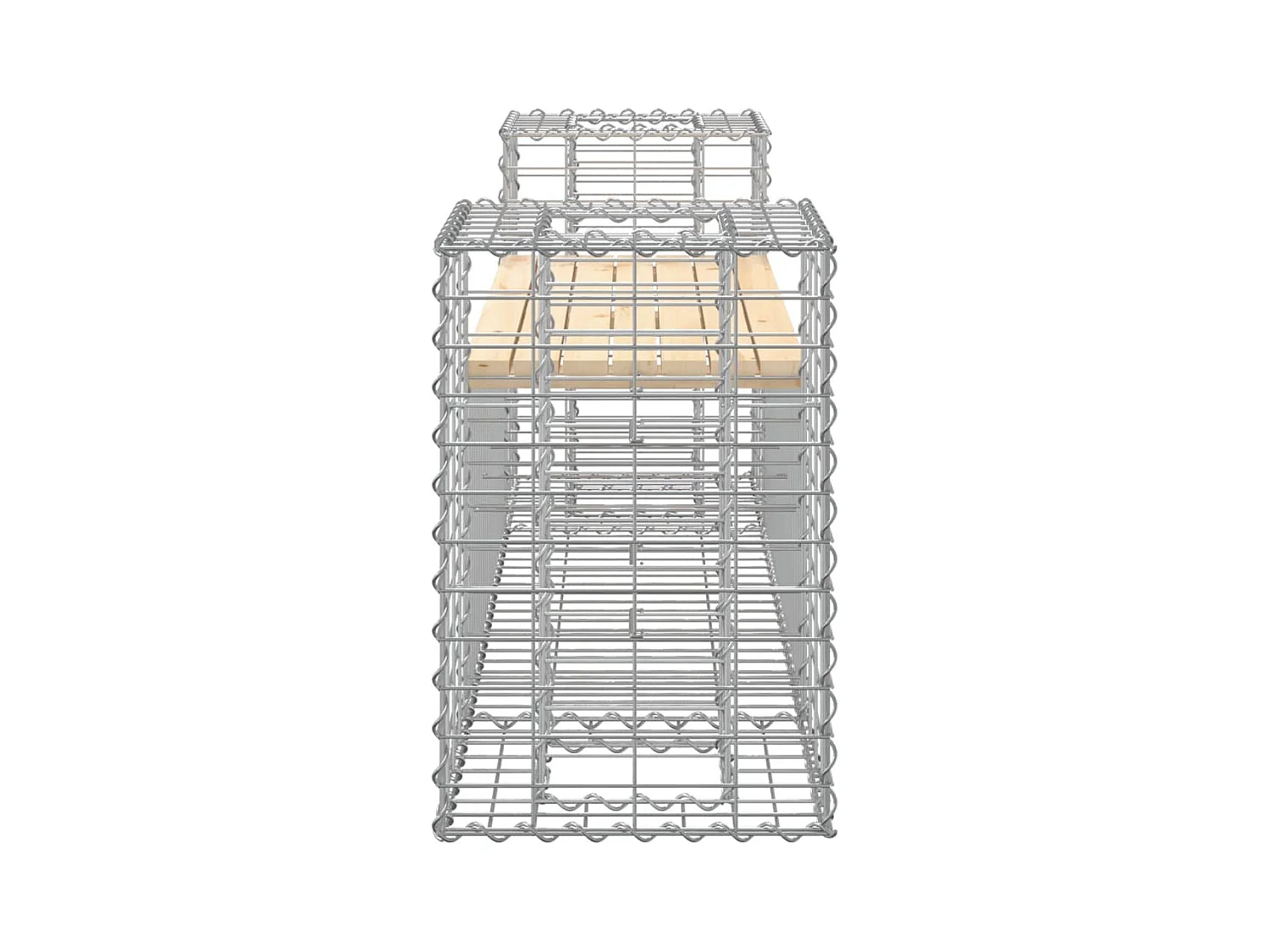 Banco de jardín de diseño de gaviones 183x41x60,5 cm madera maciza de pino