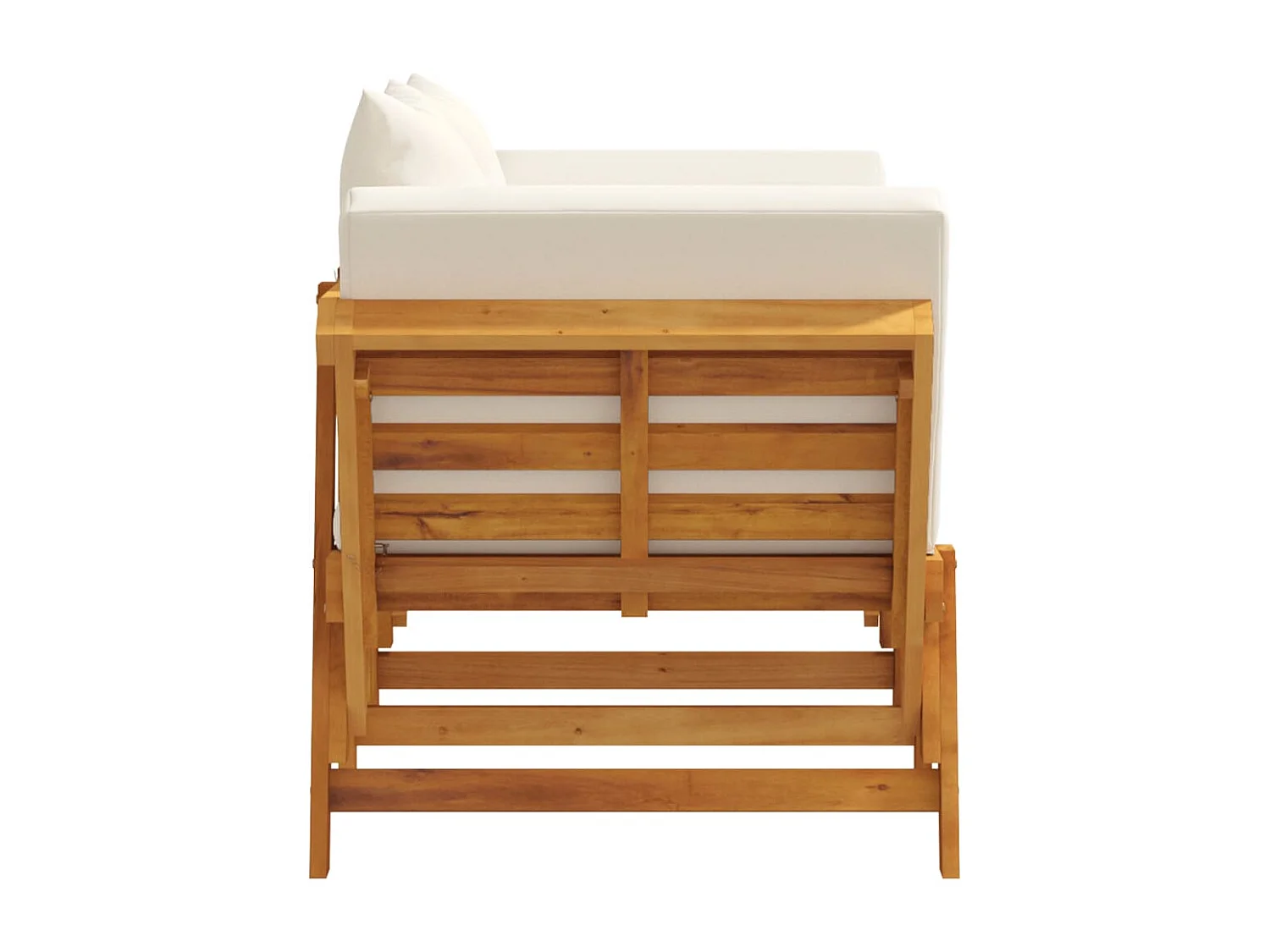 Panca da giardino con cuscini 2 in 1 in legno massello di acacia