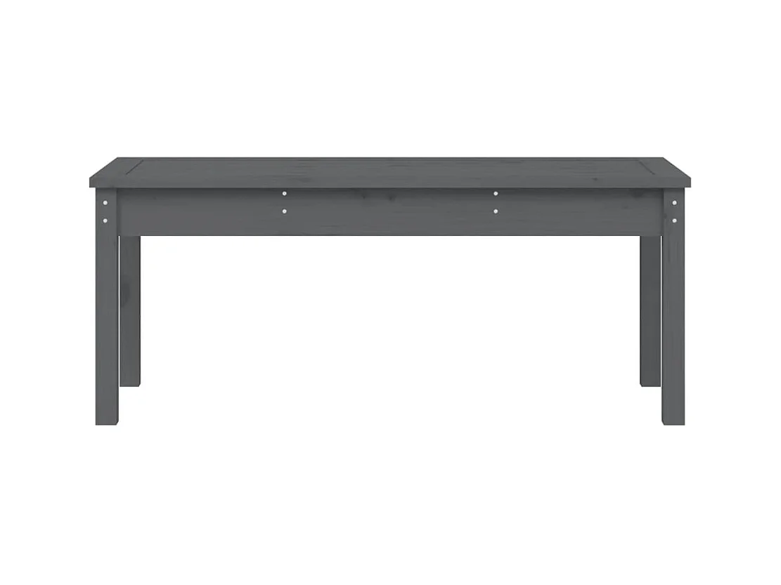 Banco de jardín gris 109x44x45 cm madera maciza de pino
