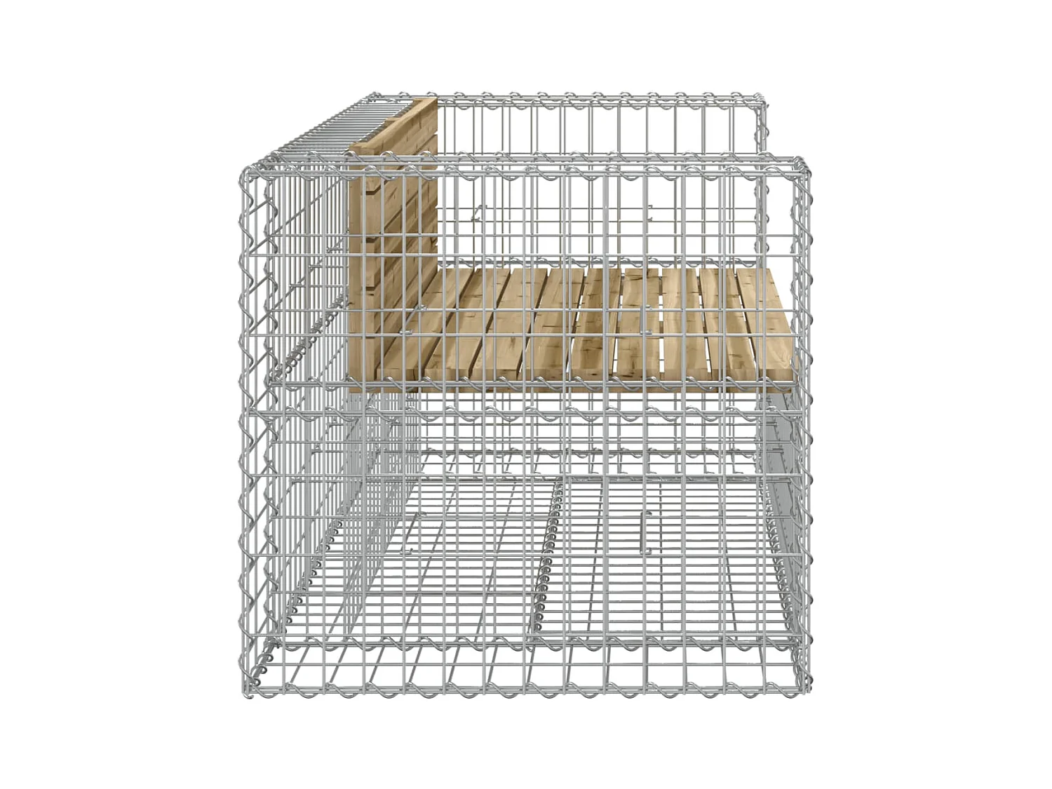 Banco de jardín de diseño de gaviones 143x71x65,5cm madera de pino impregnada