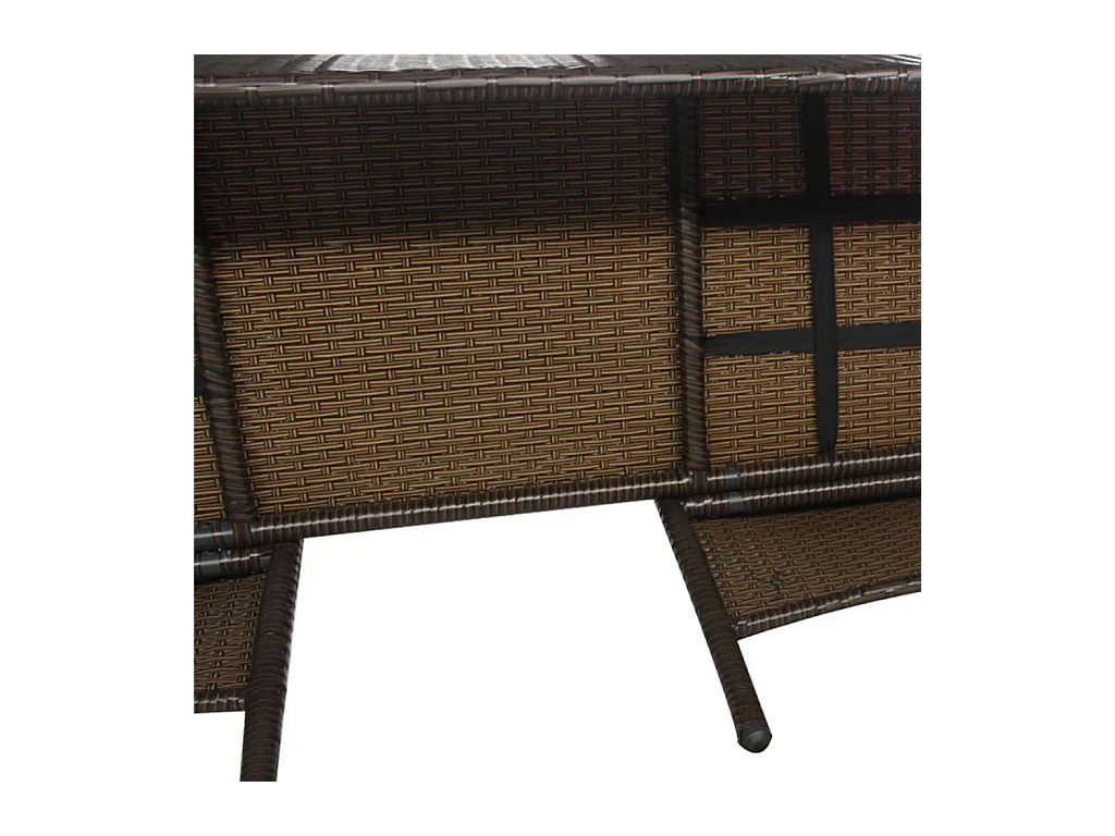 2-zits tuinbank en salontafel in bruin geweven hars