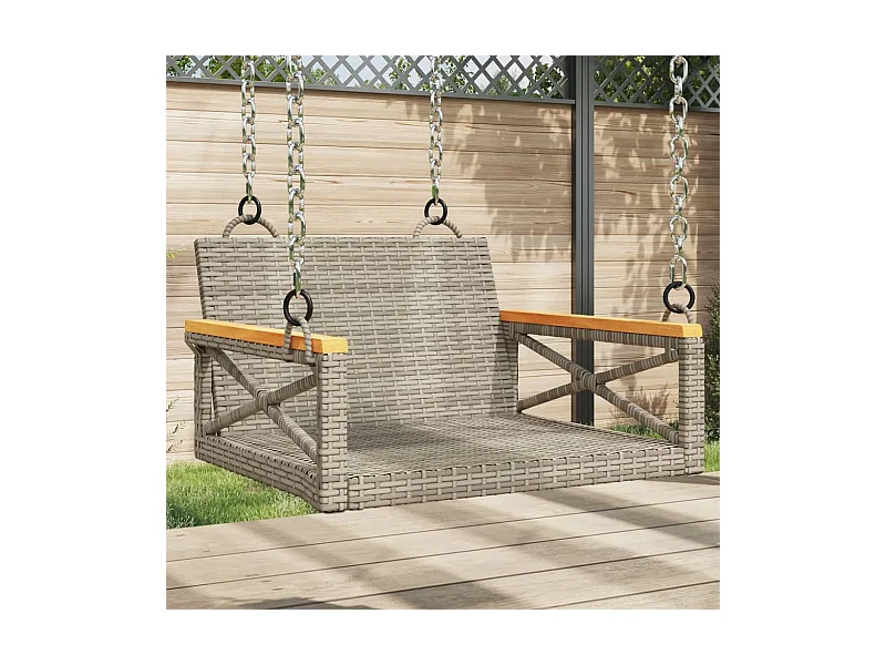 Asiento de columpio gris 63x62x40 cm resina tejida