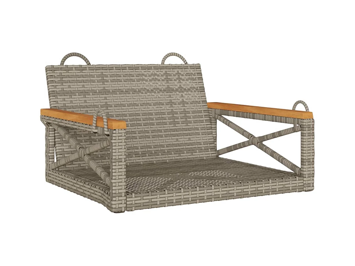 Asiento de columpio gris 63x62x40 cm resina tejida