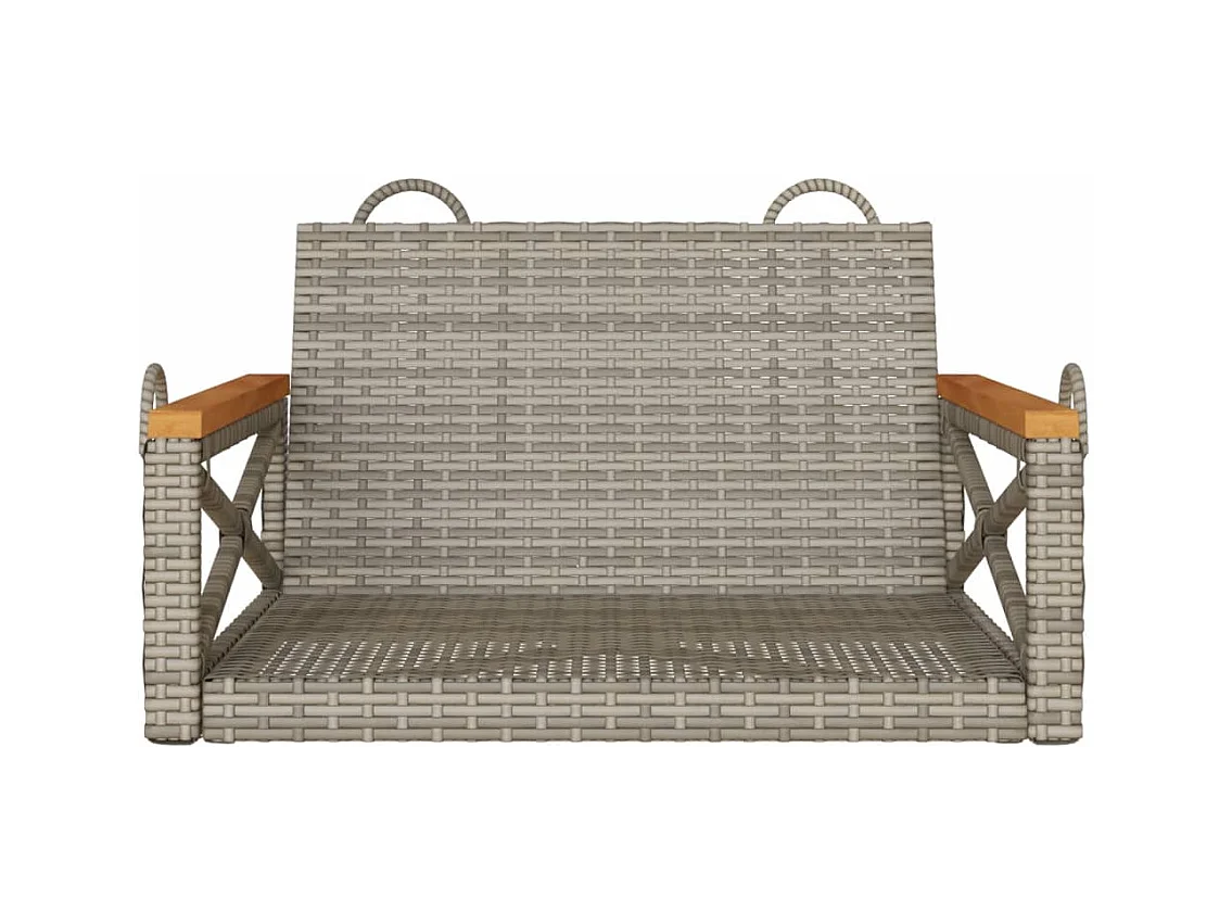 Asiento de columpio gris 63x62x40 cm resina tejida