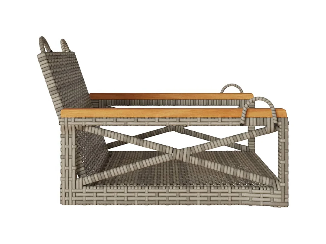 Asiento de columpio gris 63x62x40 cm resina tejida