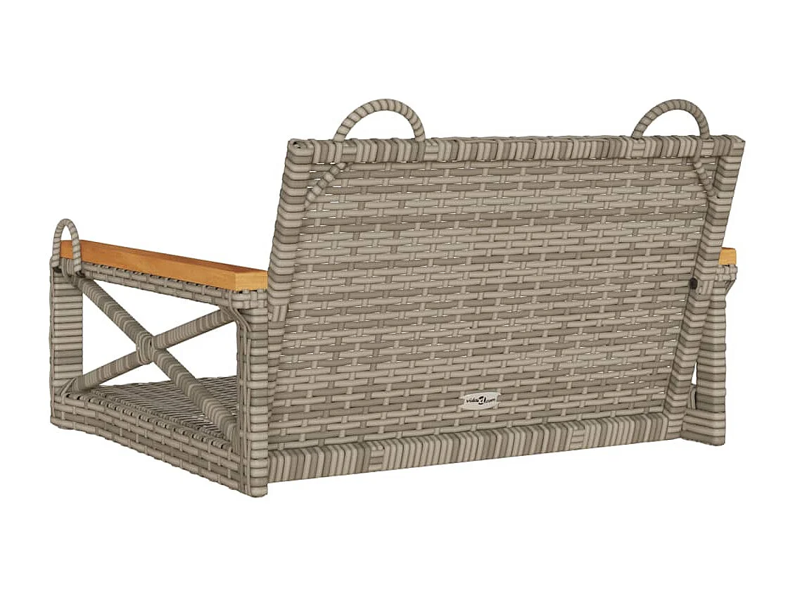 Asiento de columpio gris 63x62x40 cm resina tejida