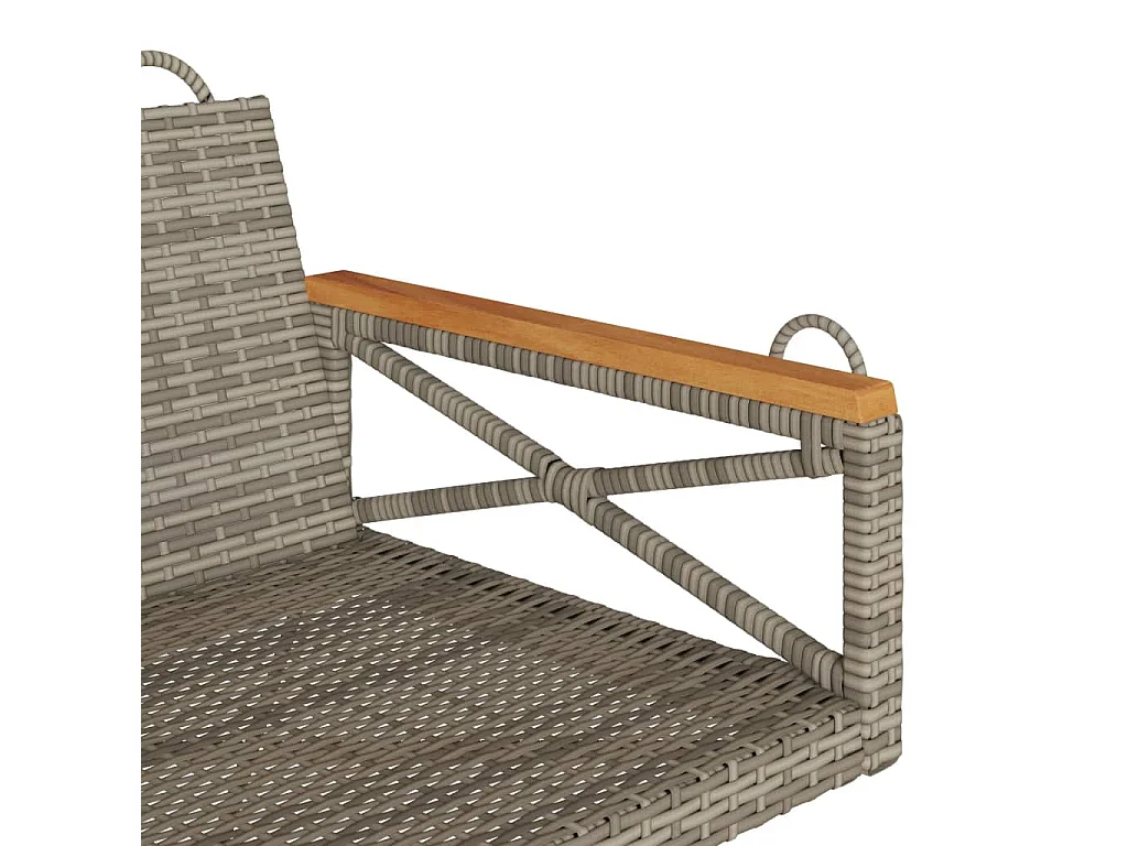 Asiento de columpio gris 63x62x40 cm resina tejida