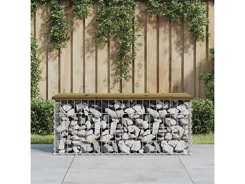 Gabion design tuinbank 103x44x42 cm geïmpregneerd grenenhout
