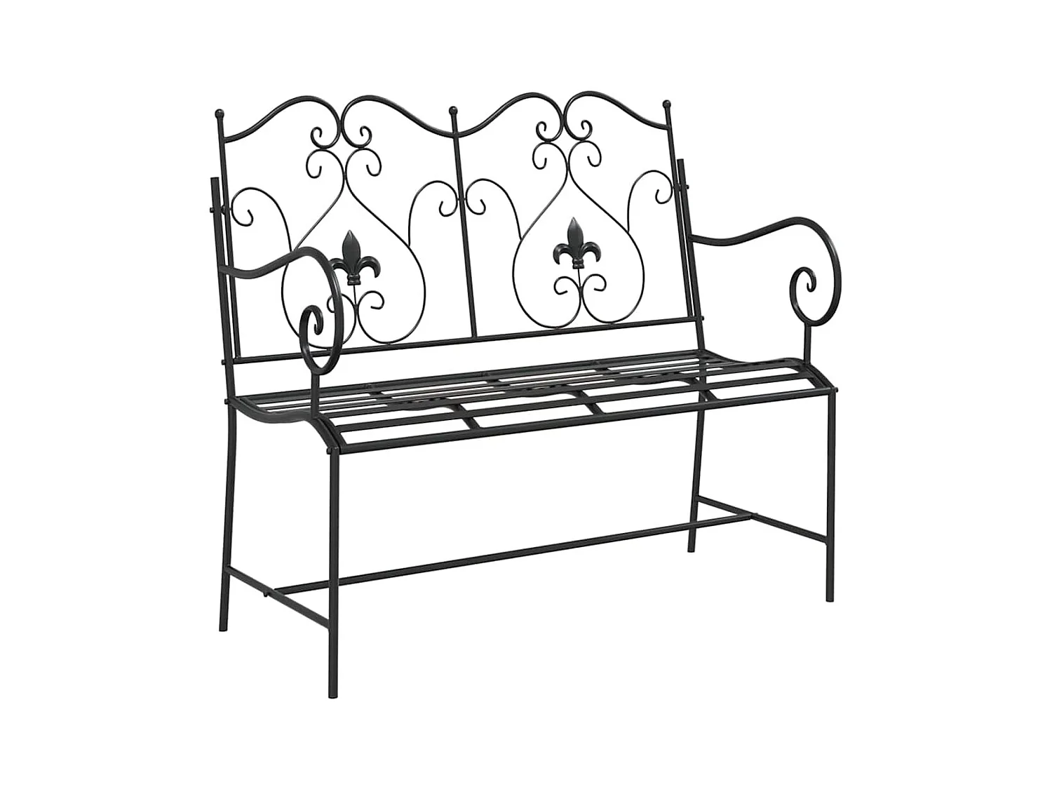 Banc de jardin Noir 104 x 54 x 93cm Acier