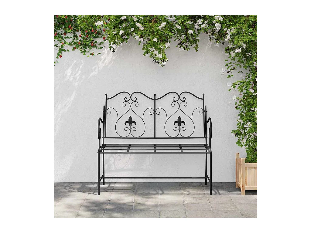 Banc de jardin Noir 104 x 54 x 93cm Acier