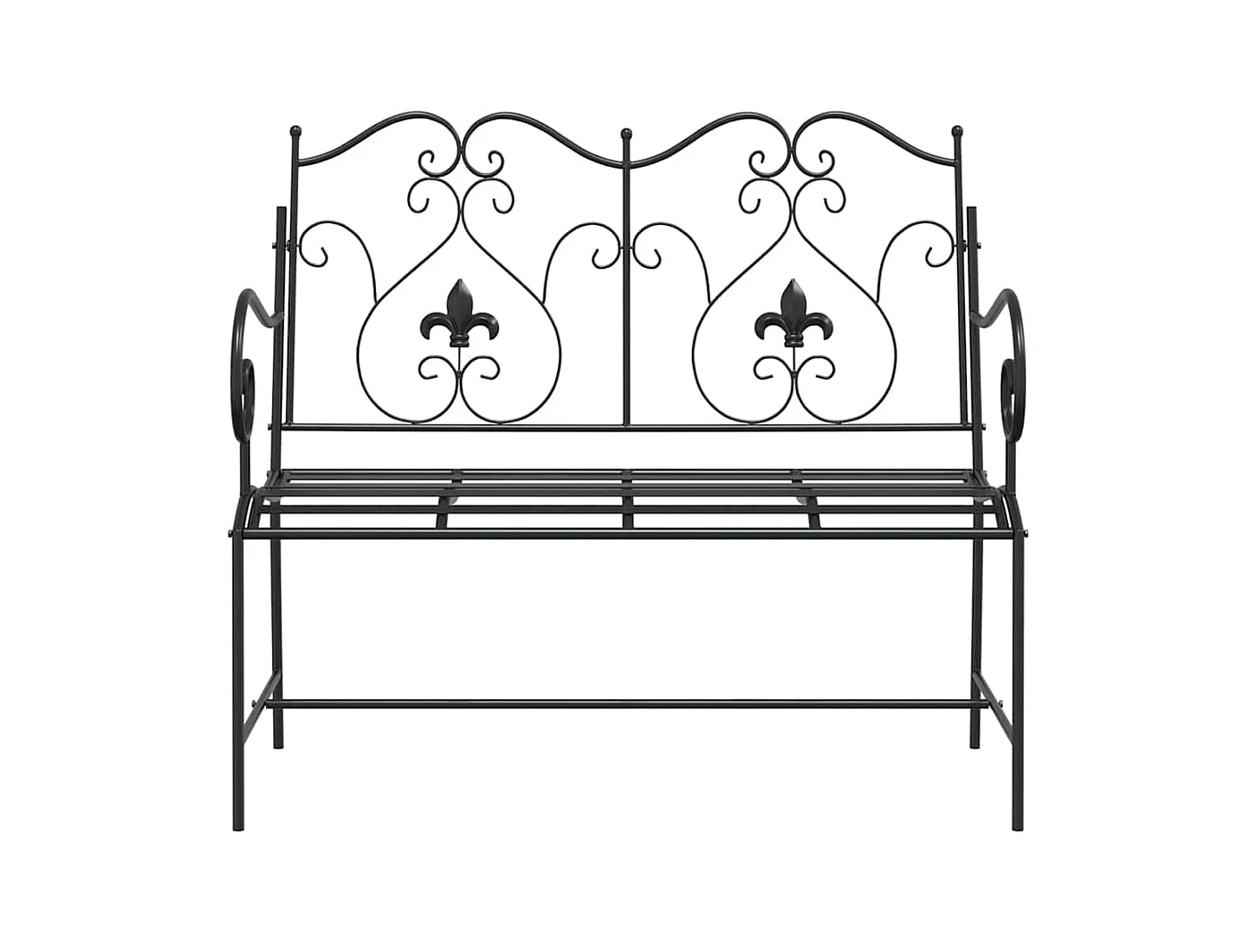 Banc de jardin Noir 104 x 54 x 93cm Acier