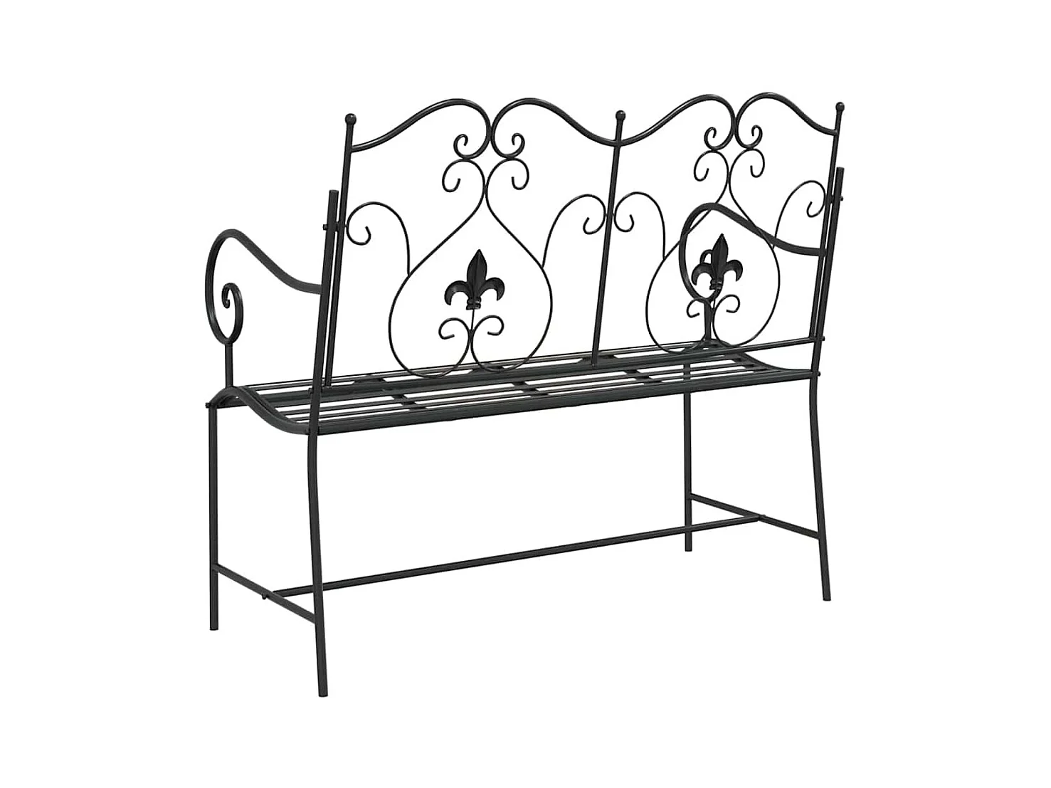 Banc de jardin Noir 104 x 54 x 93cm Acier
