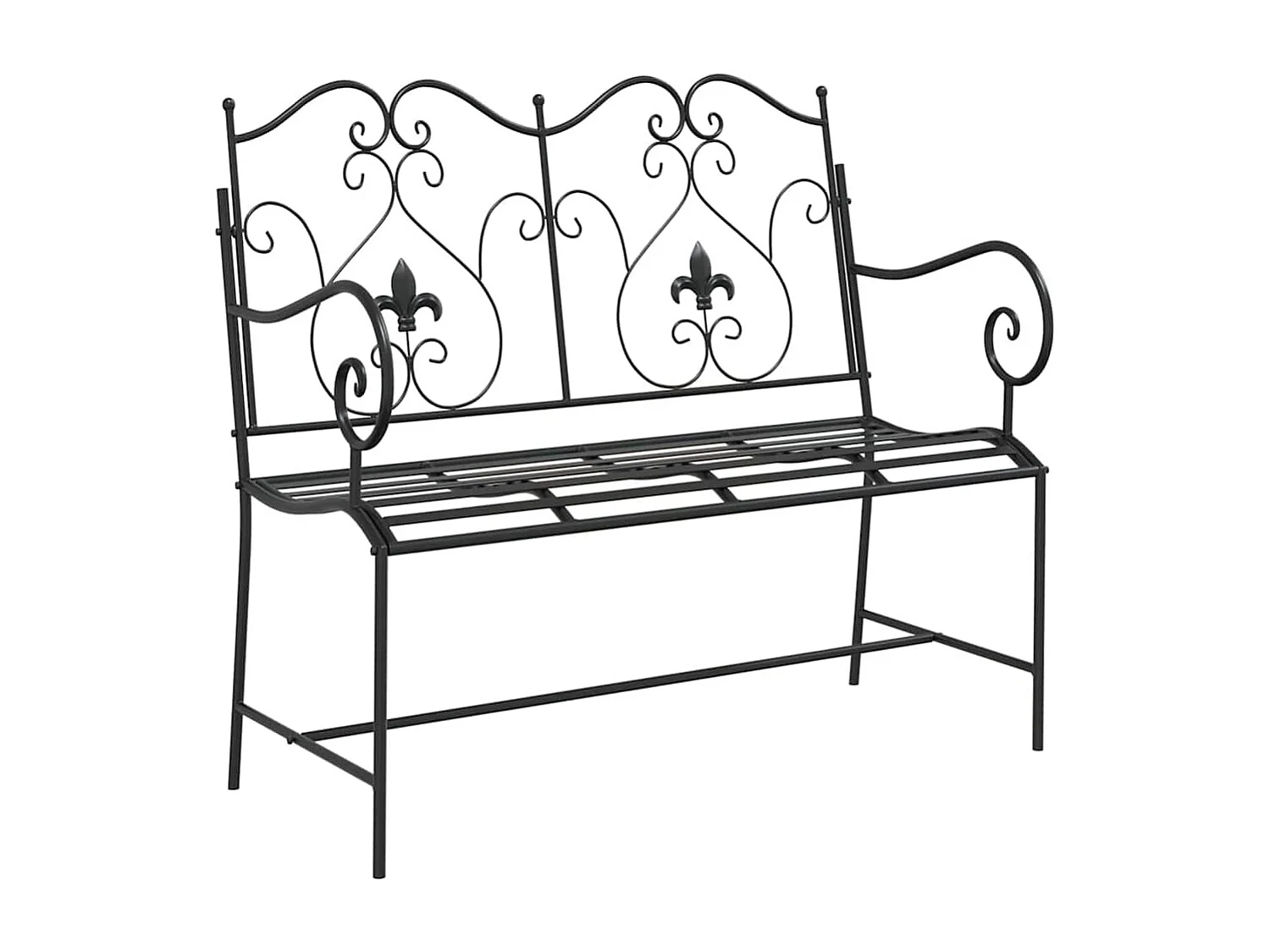 Banc de jardin Noir 104 x 54 x 93cm Acier