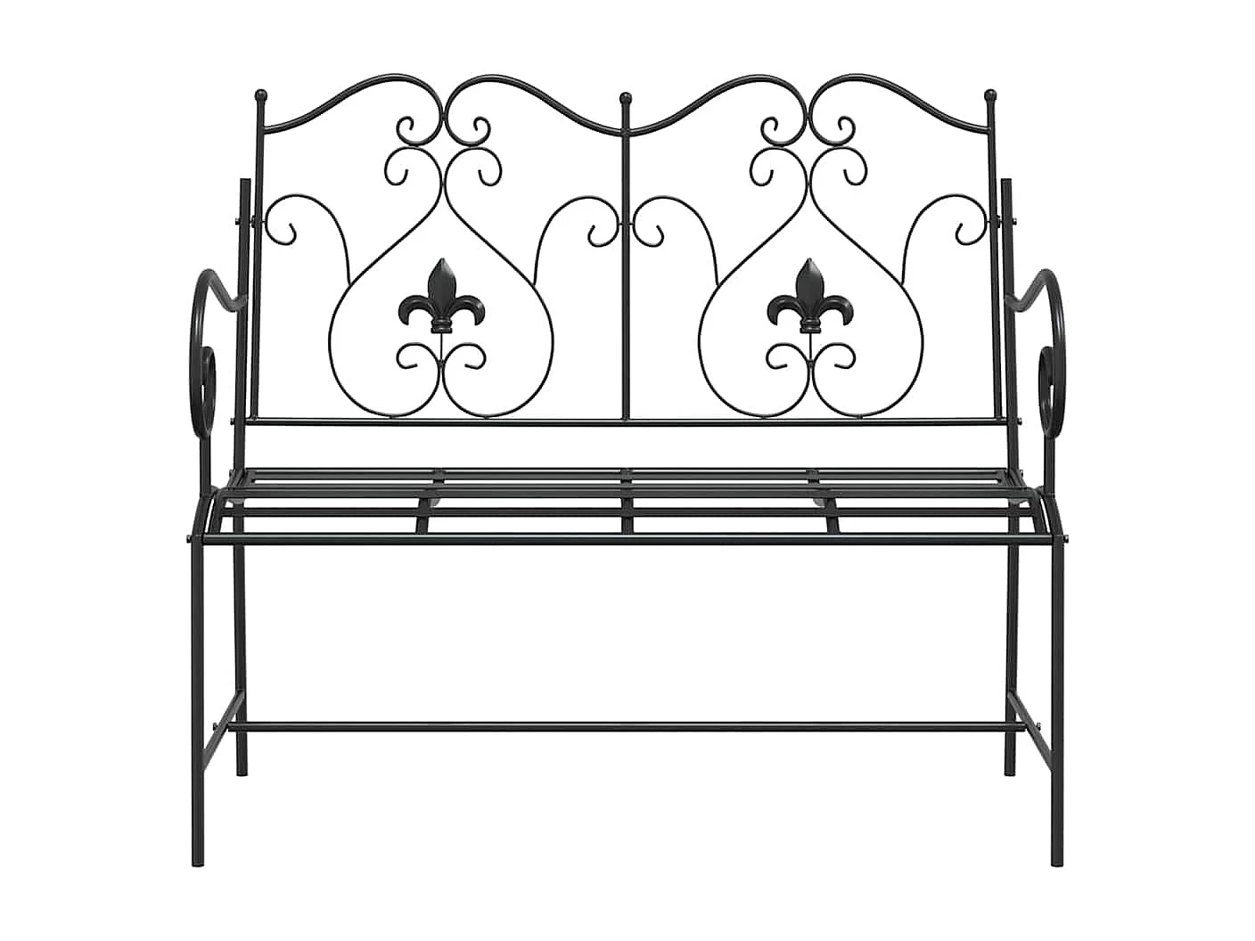 Banc de jardin Noir 104 x 54 x 93cm Acier