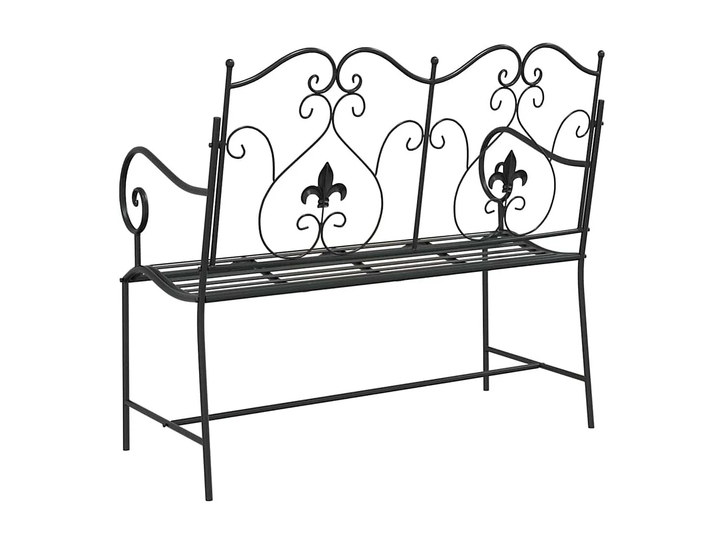 Banc de jardin Noir 104 x 54 x 93cm Acier