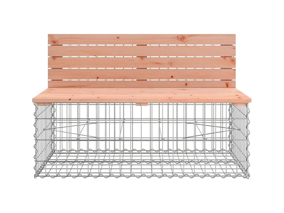 Banco de jardín de diseño gavión 103x70x65cm madera maciza de abeto Douglas