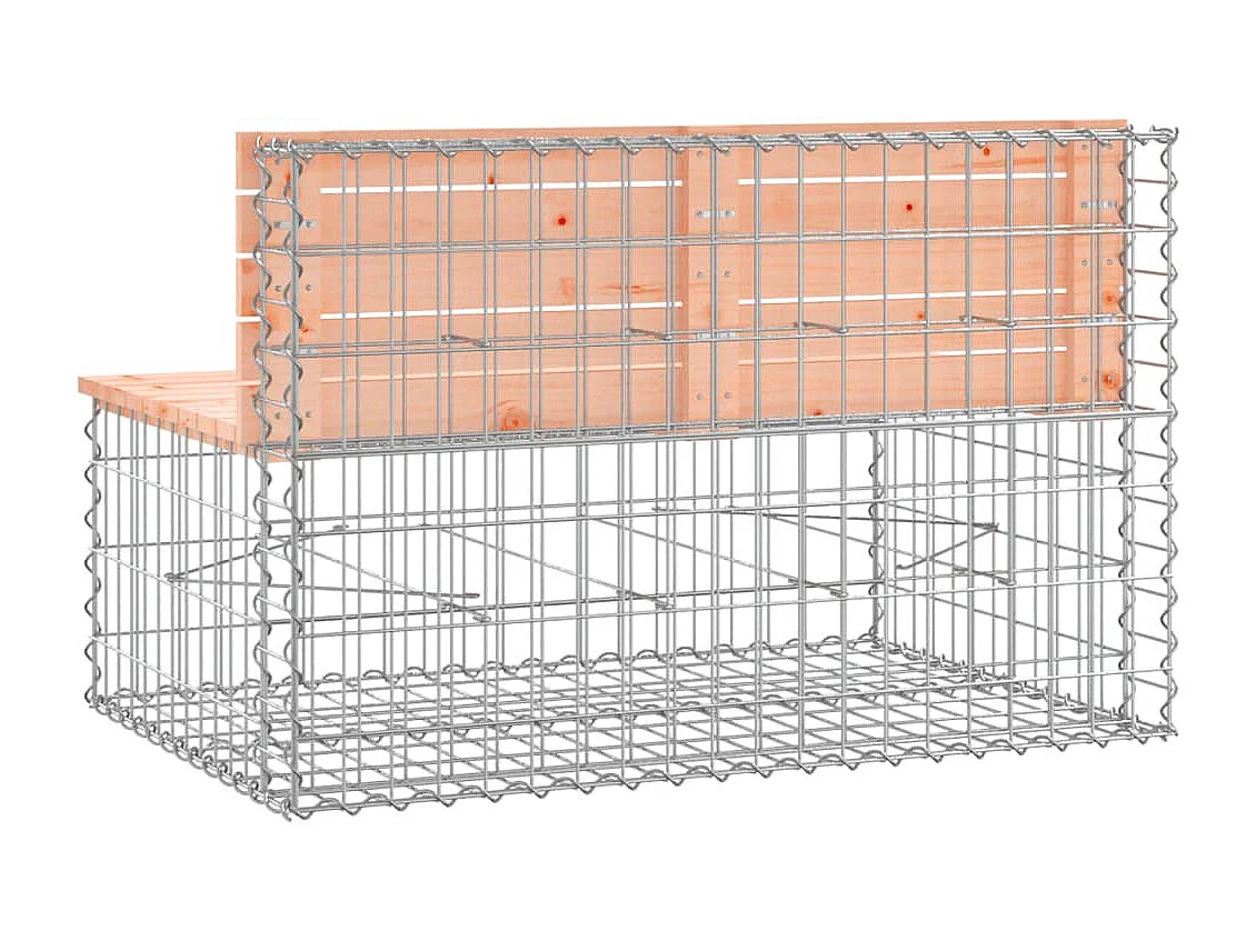 Panca da giardino in gabbione 103x70x65cm in legno massello di abete Douglas