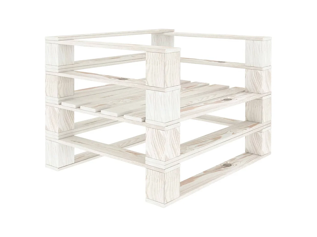 Witte houten tuinpalletstoel