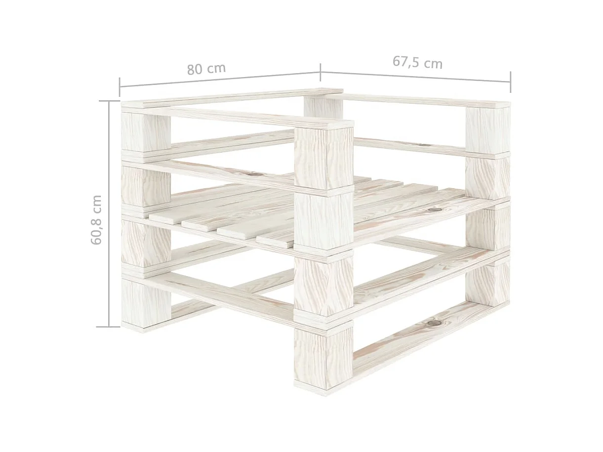 Witte houten tuinpalletstoel