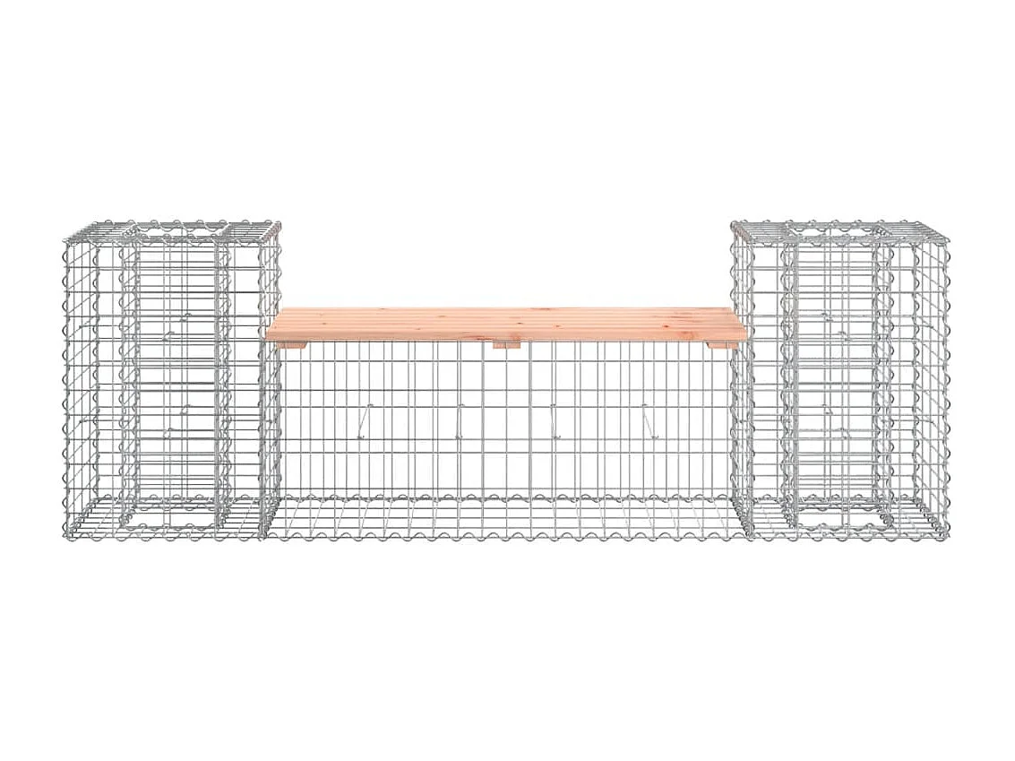 Banco de jardín de diseño gavión 183x41x60,5 cm madera maciza de abeto Douglas