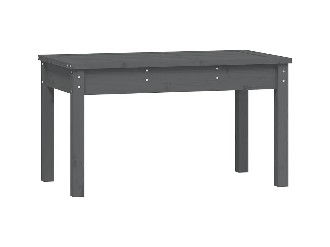 Banco de jardín gris 80x44x45 cm madera maciza de pino