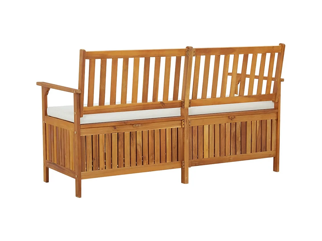 Opbergbank met kussen 148 cm Massief acaciahout