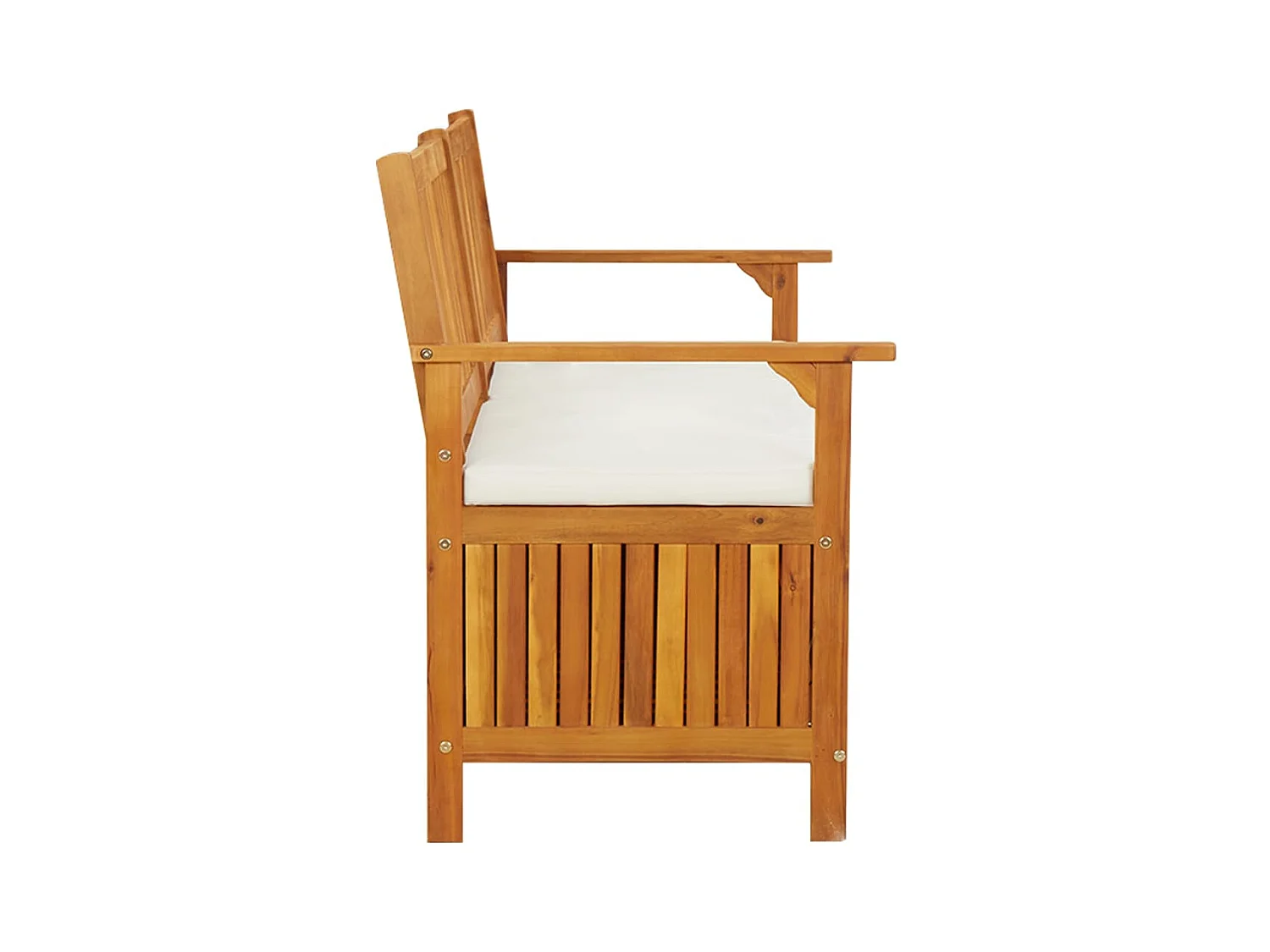 Opbergbank met kussen 148 cm Massief acaciahout