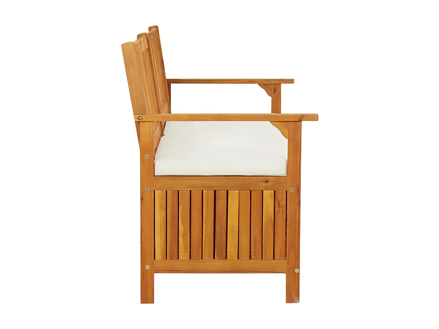 Panca contenitore con cuscino 148 cm Legno massello di acacia