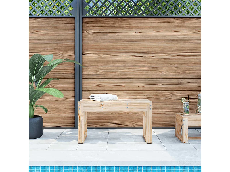 Banco de jardín 80x38x45 cm madera maciza de pino
