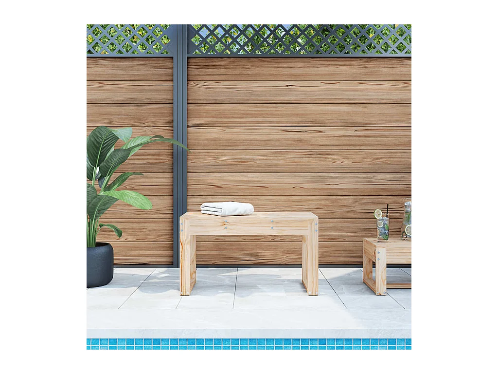 Banco de jardín 80x38x45 cm madera maciza de pino