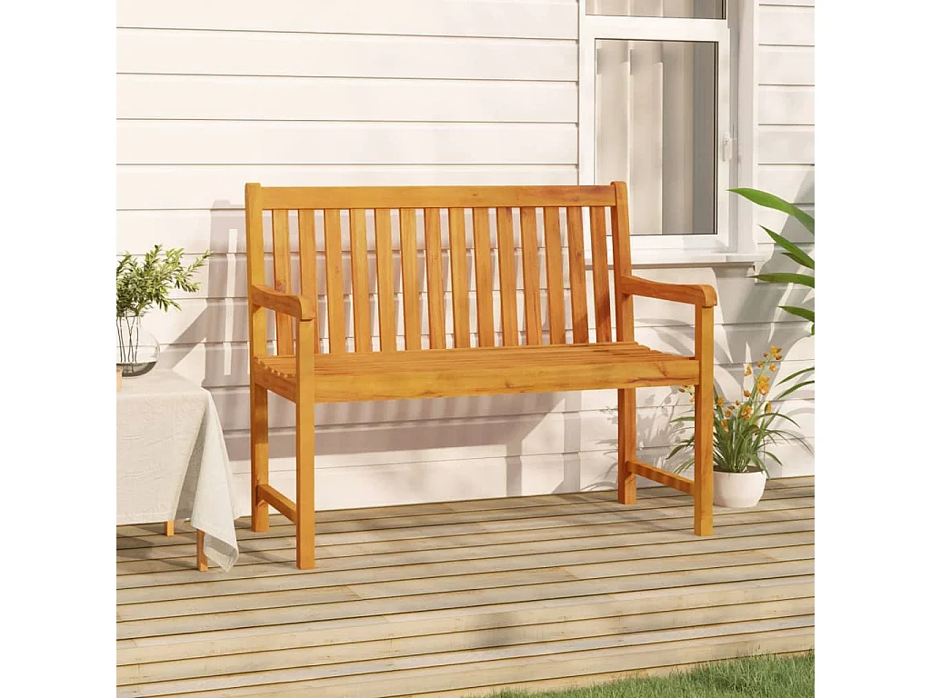 Panca da giardino 110 cm Legno massello di acacia