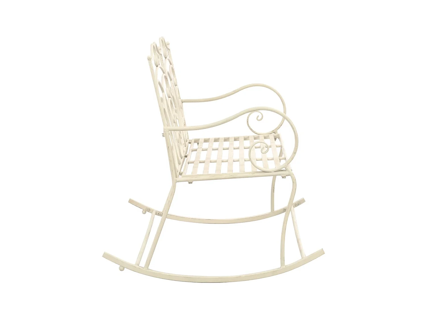 Panca da giardino 104 cm Ferro bianco anticato