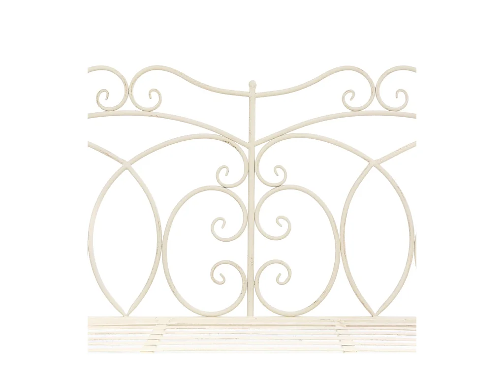 Panca da giardino 104 cm Ferro bianco anticato
