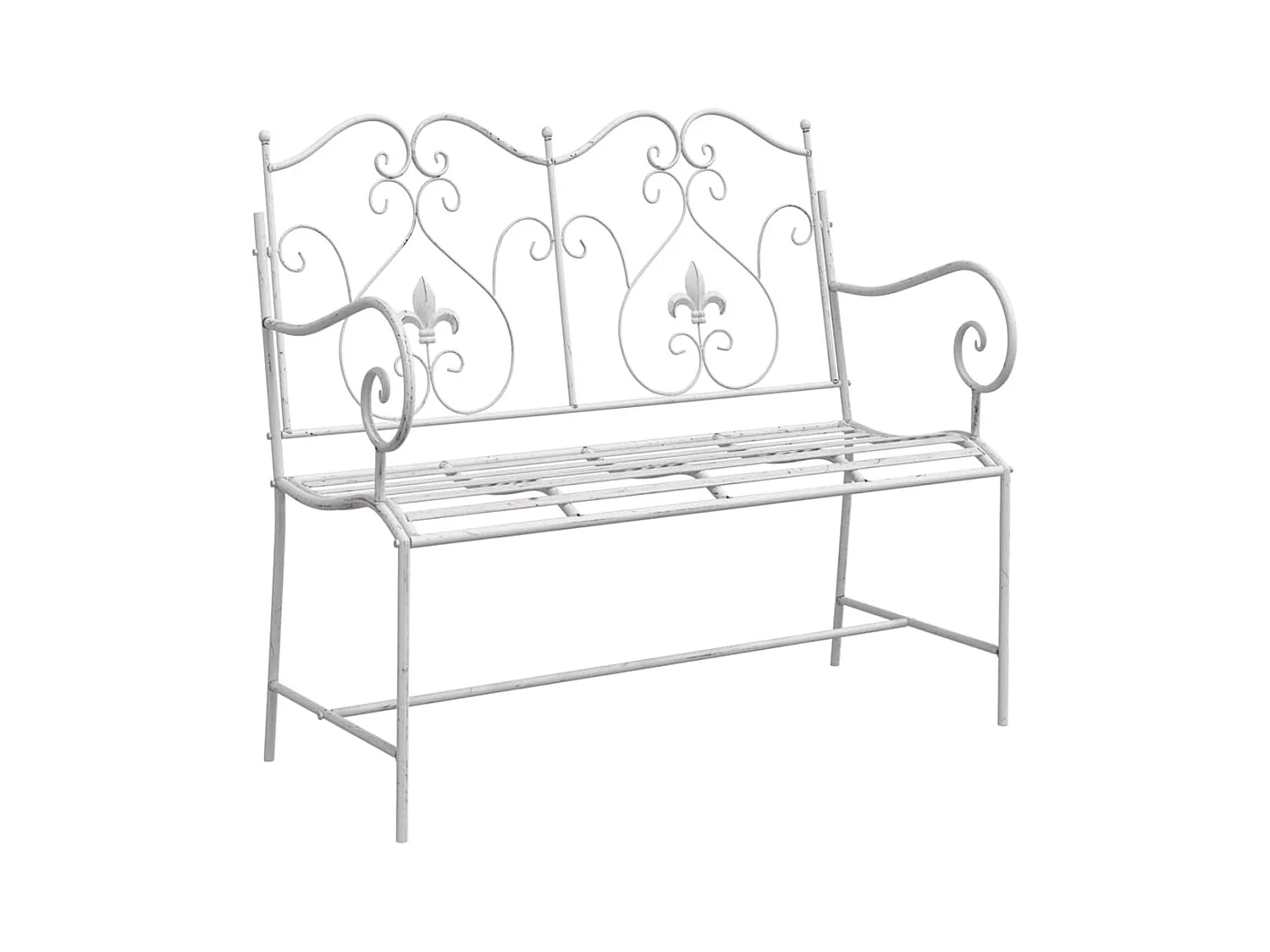 Banc de jardin Blanc 104 x 54 x 93cm Acier