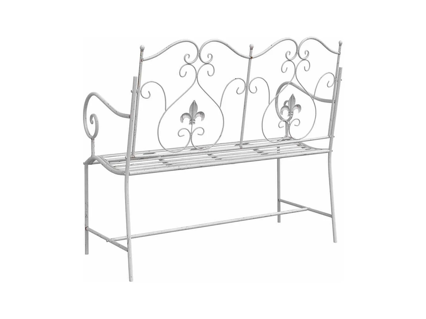 Banc de jardin Blanc 104 x 54 x 93cm Acier