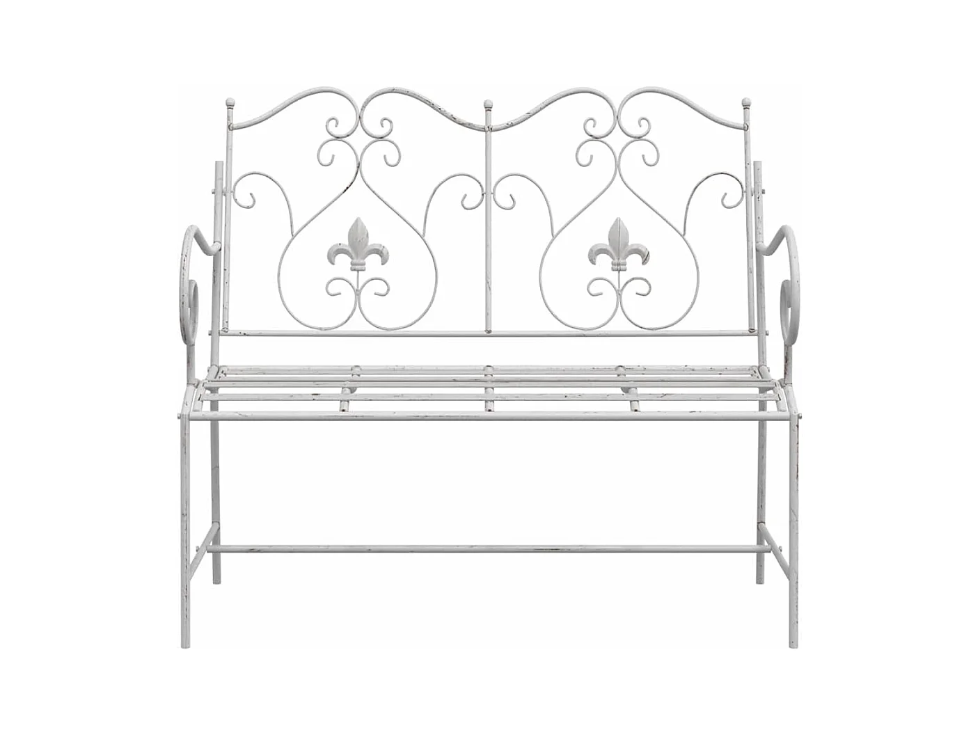 Panca da giardino bianca 104 x 54 x 93cm Acciaio