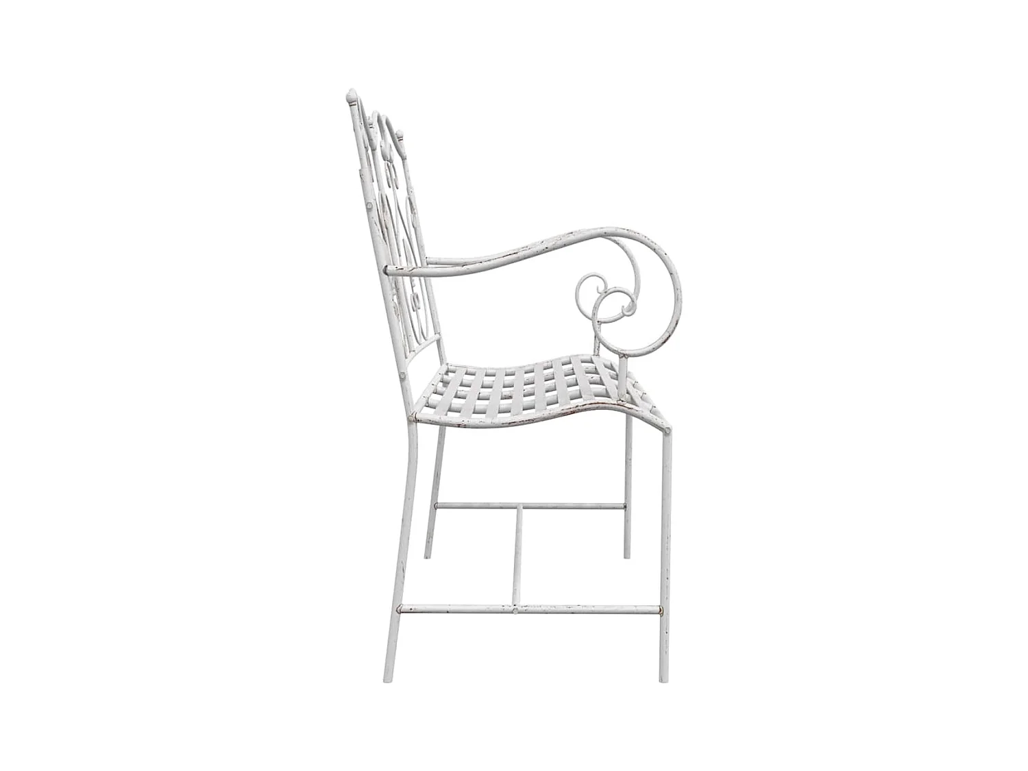 Panca da giardino bianca 104 x 54 x 93cm Acciaio