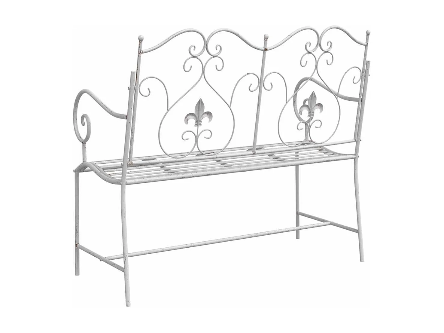 Banc de jardin Blanc 104 x 54 x 93cm Acier