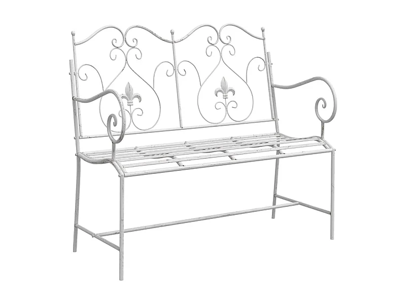 Panca da giardino bianca 104 x 54 x 93cm Acciaio