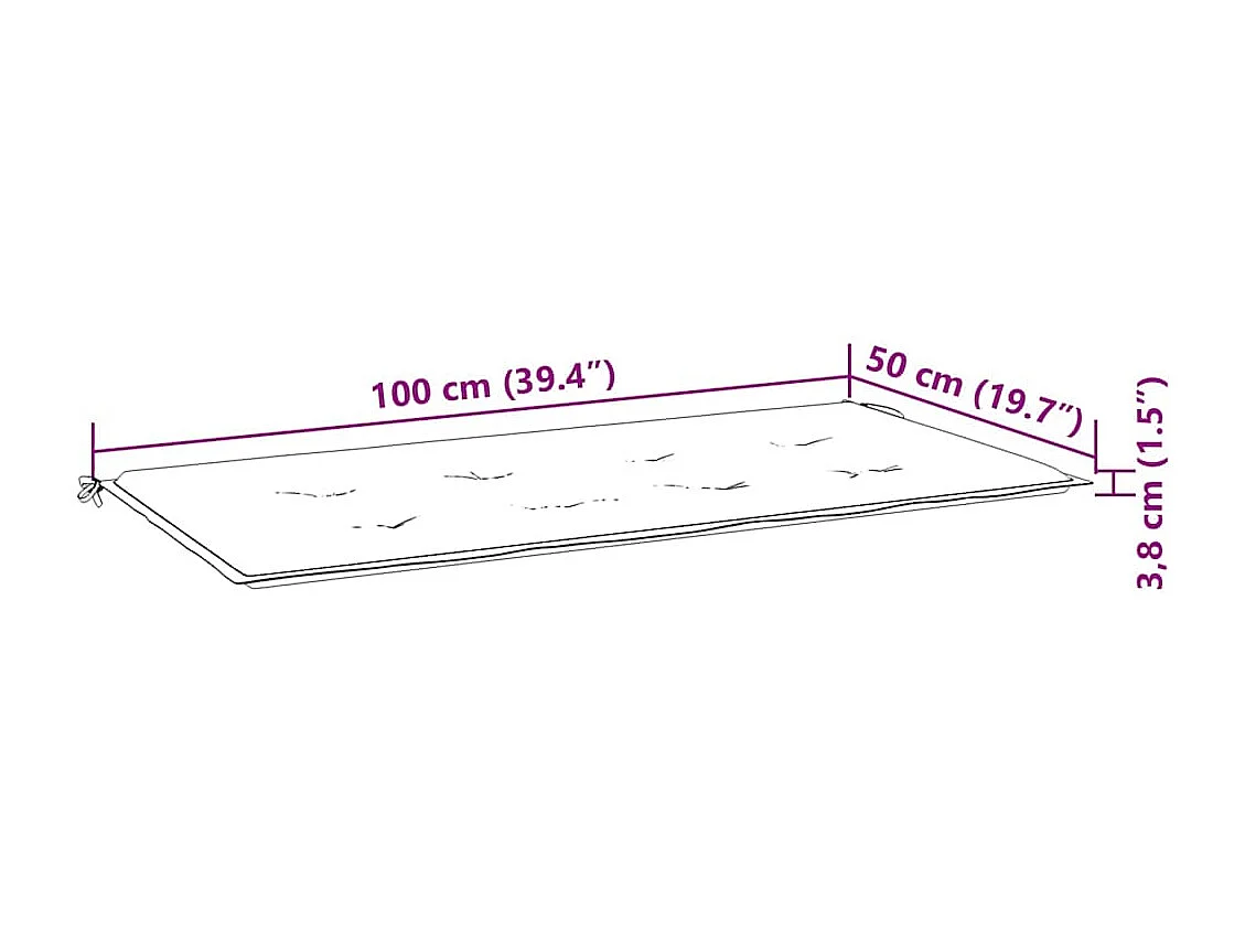 Banco de jardín y cojín antracita 112 cm Madera maciza de teca