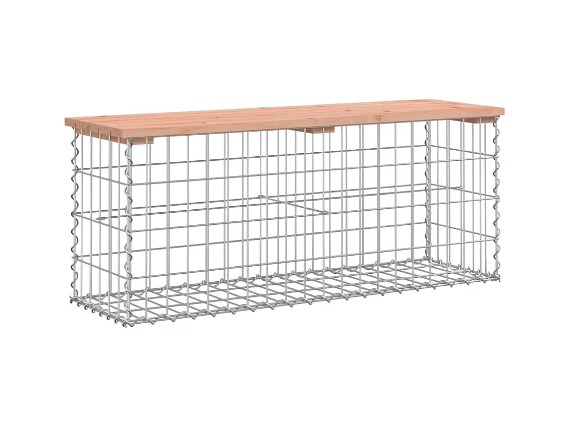 Banco de jardín de diseño de gaviones 103x31,5x42 cm de madera maciza de abeto Douglas