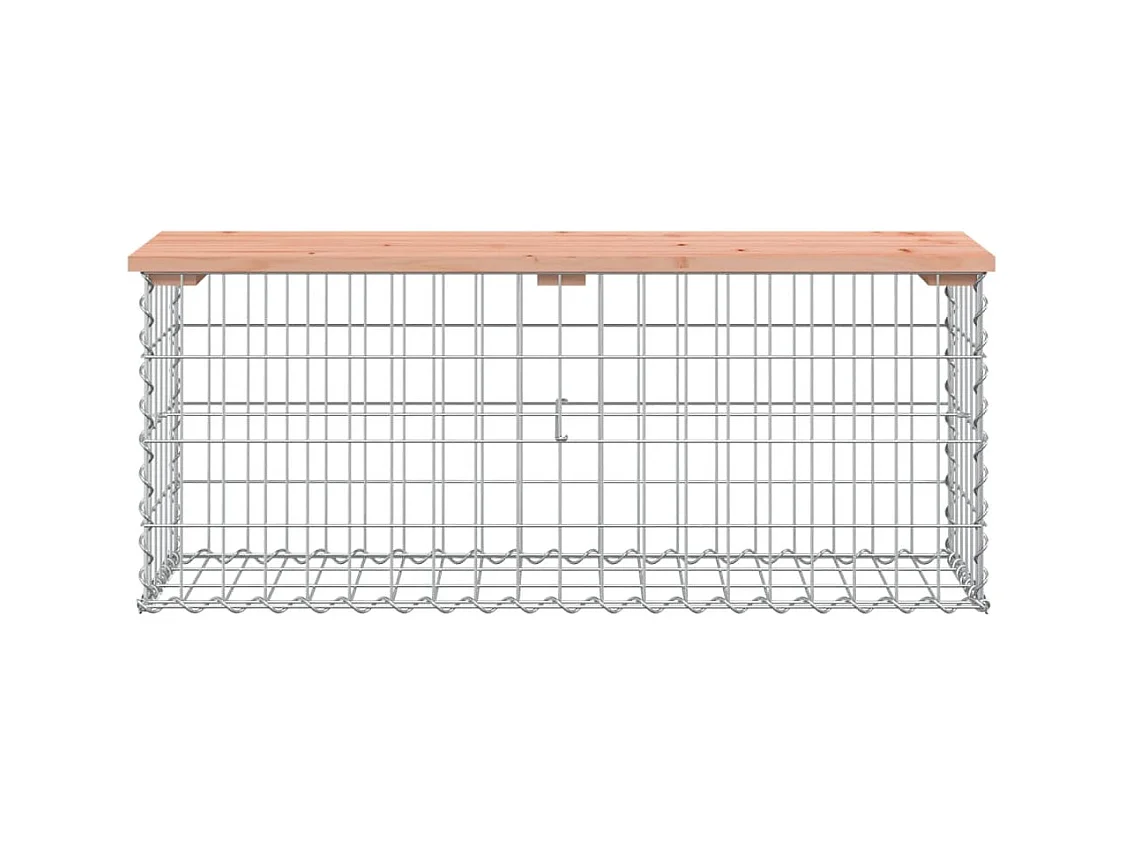 Banco de jardín de diseño de gaviones 103x31,5x42 cm de madera maciza de abeto Douglas