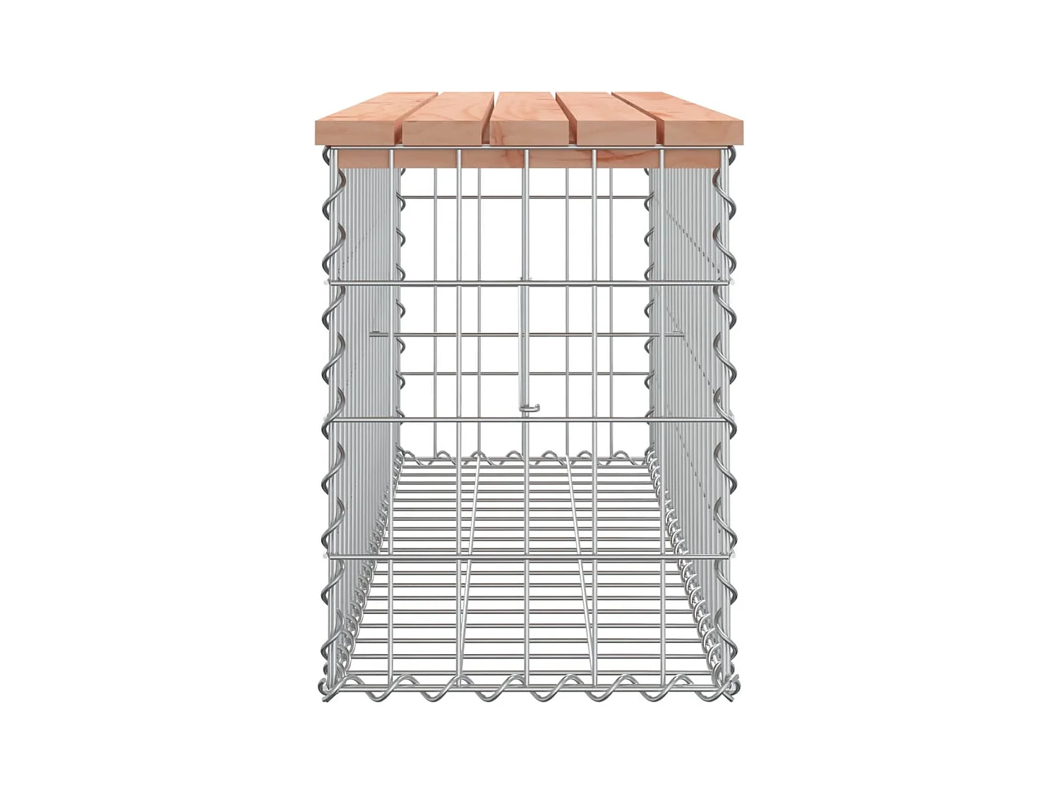 Banco de jardín de diseño de gaviones 103x31,5x42 cm de madera maciza de abeto Douglas