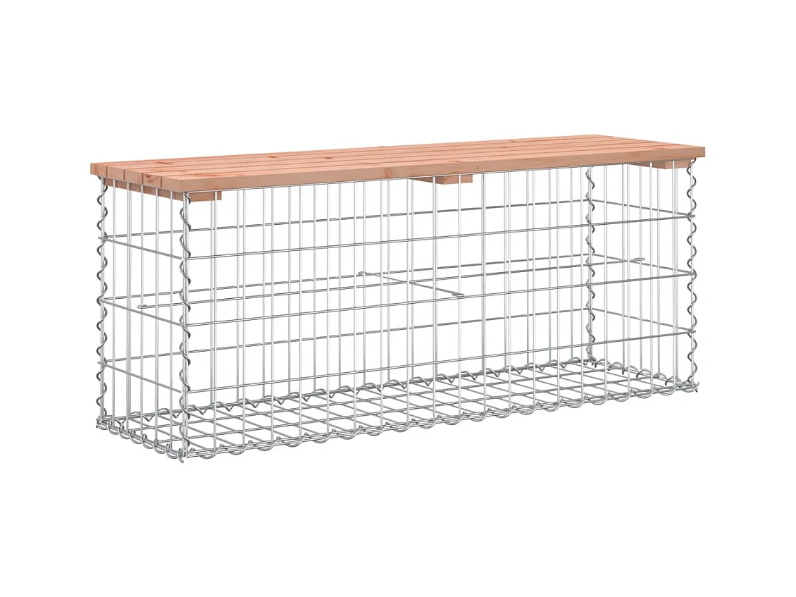 Banco de jardín de diseño de gaviones 103x31,5x42 cm de madera maciza de abeto Douglas