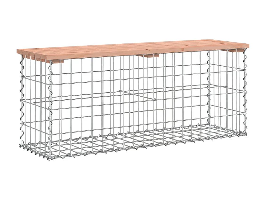 Panca da giardino di design in gabbione 103x31,5x42 cm in legno massello di abete Douglas