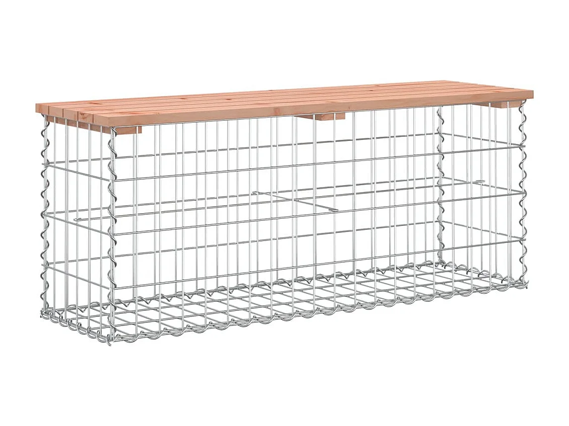 Panca da giardino di design in gabbione 103x31,5x42 cm in legno massello di abete Douglas