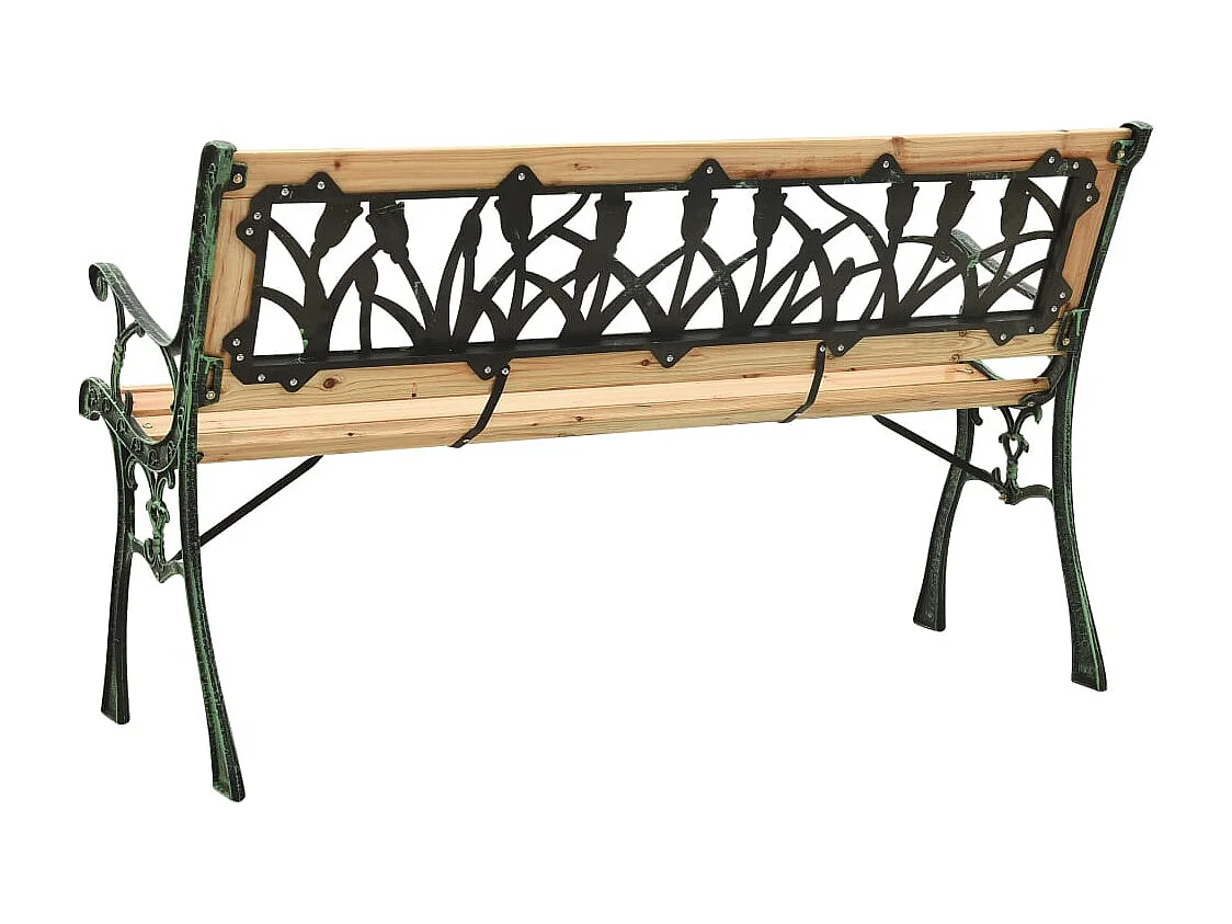 Panca da giardino da 122 cm in ghisa e legno massello di abete