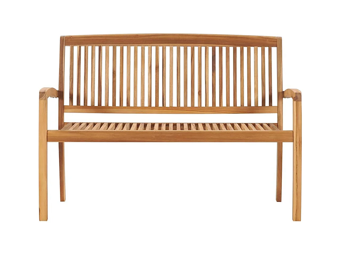 Panca da giardino impilabile e cuscino 128,5 cm Legno massello di teak