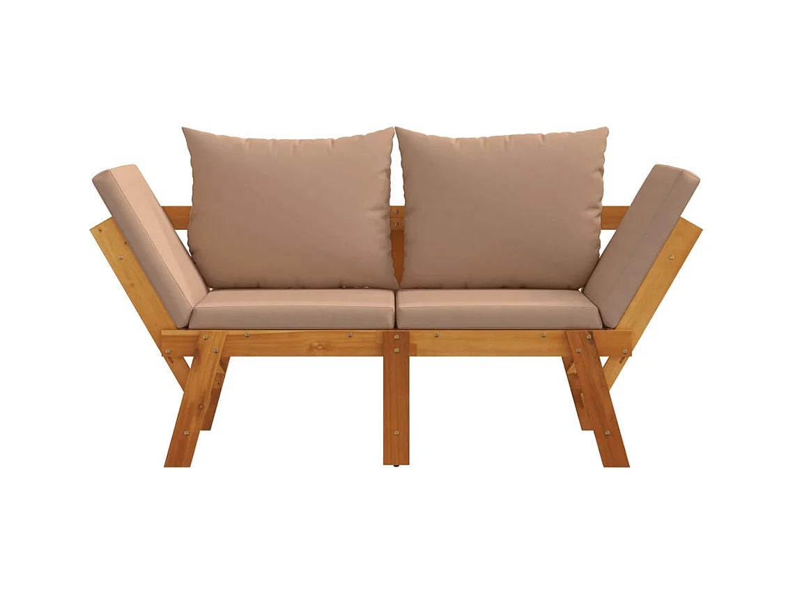 Tuinbank met kussens 2 in 1 massief acaciahout