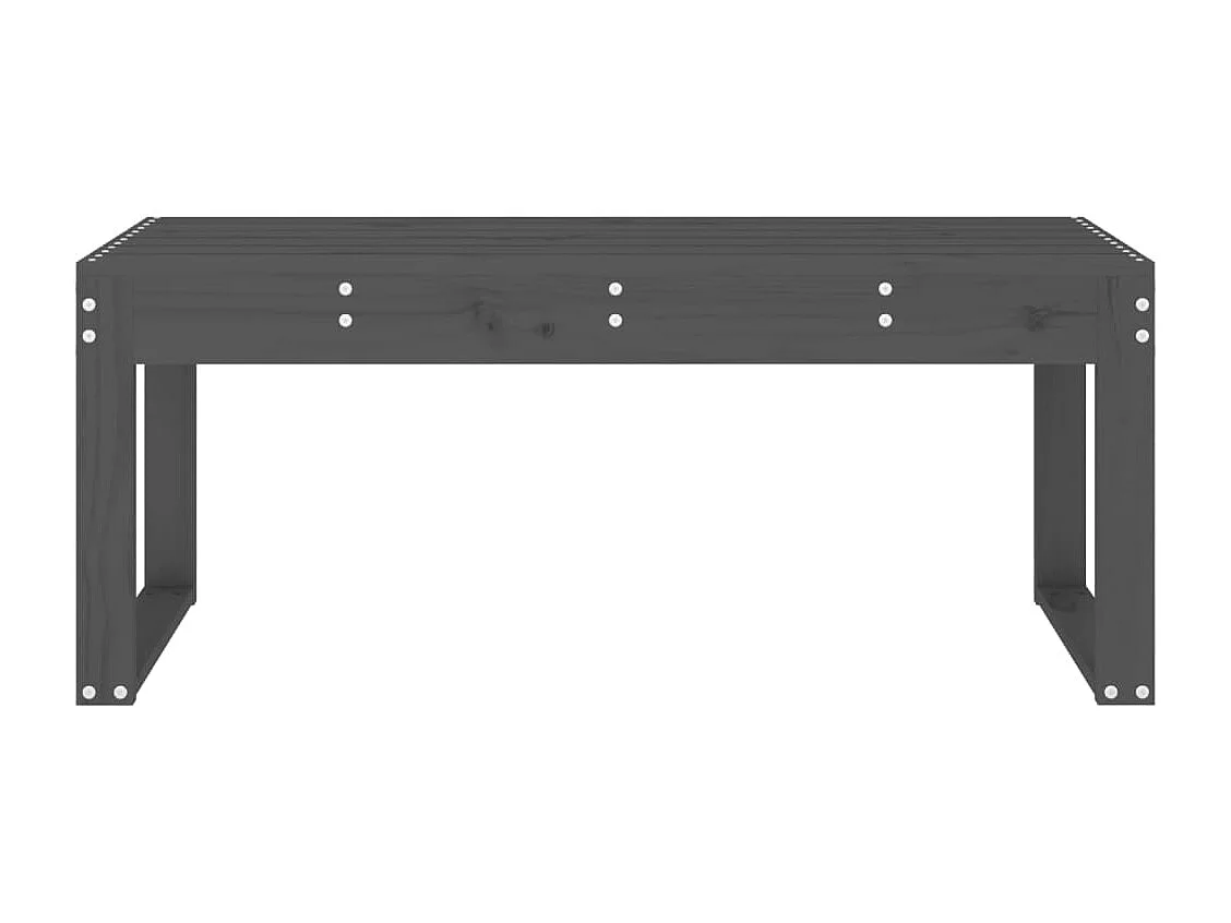 Panca da giardino grigia 110x38x45 cm in legno massello di pino